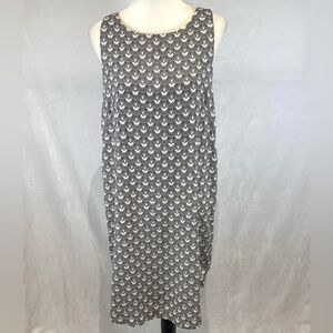 H&M black and white print shift dress size 14